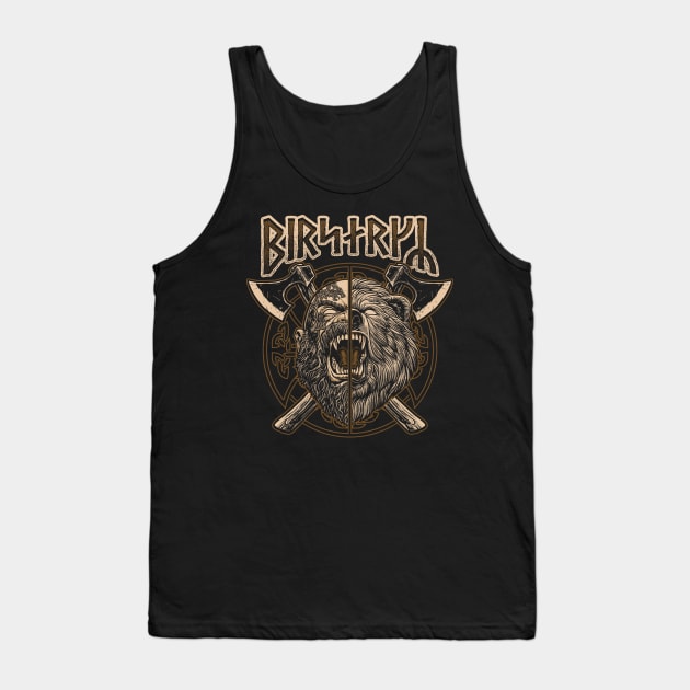 Norse Viking Berserker Runes Pagan Bear Warrior Tank Top by Blue Pagan